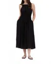 Grade & Gather Crinkle Maxi Dress In Black In Black