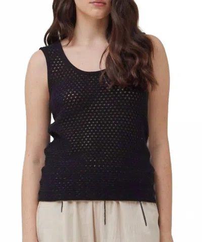 Grade & Gather Crochet Tank In Black