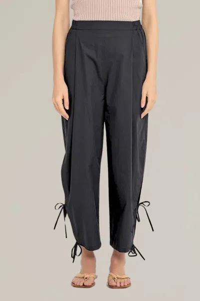 Grade & Gather Double Side Tie Pull-on Pant In Black