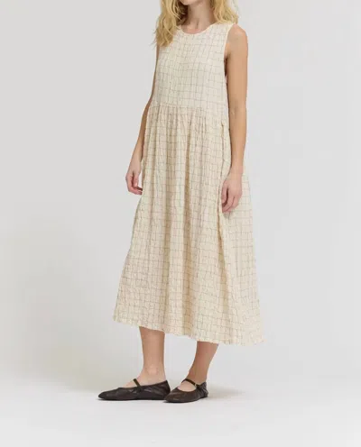 Grade & Gather Easy Gauze Midi Dress In Cream In Brown