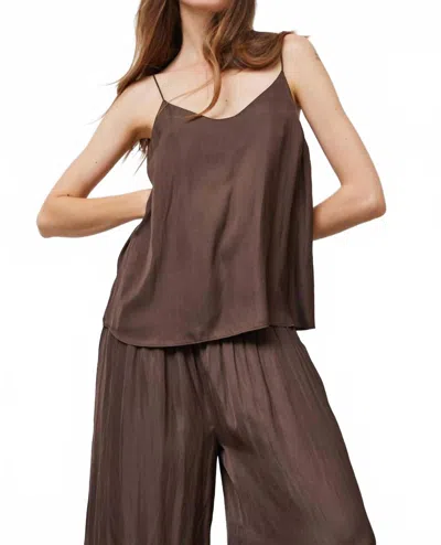 Grade & Gather Essential Satin Cami In Espresso In Brown