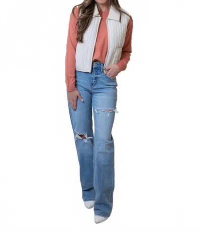 Grade & Gather Eve Quilt Vest In Ecru In White