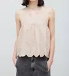 GRADE & GATHER EYELET CAMI TOP IN TAUPE
