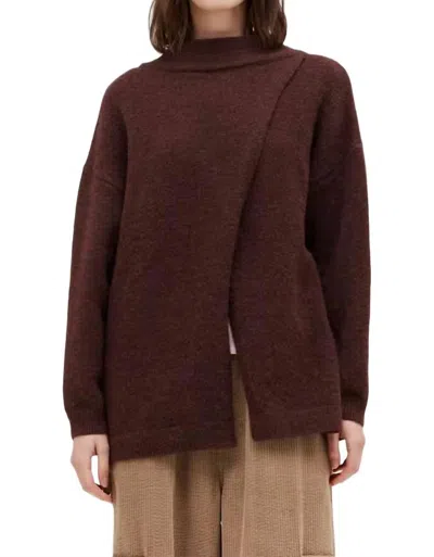 Grade & Gather Front To Back Sweater In Mahogany In Multi