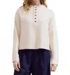 Grade & Gather Half Button Down Sweater In Ivory In White