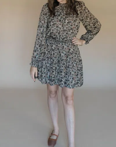 Grade & Gather I Feel Love Smock Neck Mini Dress In Tawny