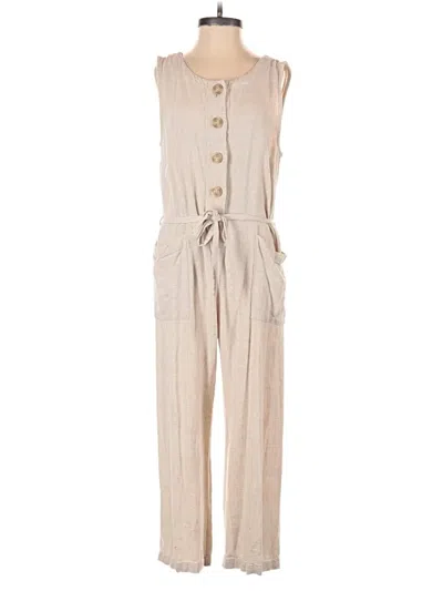 Pre-owned Grade & Gather Jumpsuit In Tan