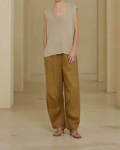 Grade & Gather Knit Shell Top In Stone In White