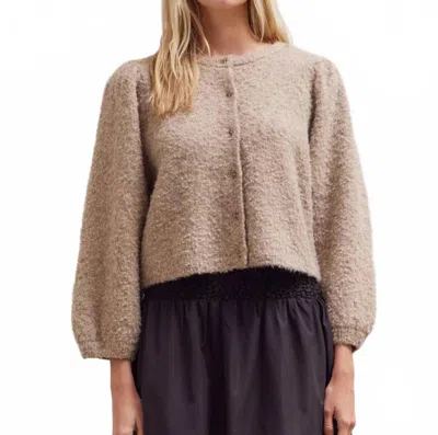 Grade & Gather Lacie Cropped Cardigan In Taupe In Neutral
