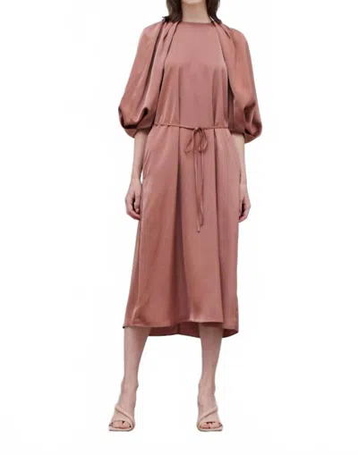 Grade & Gather Lauren Midi Dress In Rose Tan