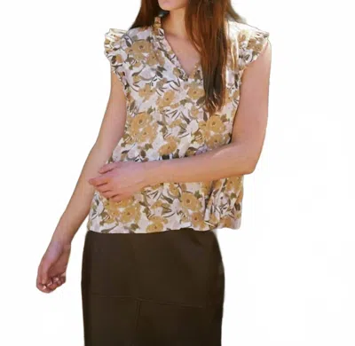 Grade & Gather Lenora Sleeveless Floral Top In Daydream In White