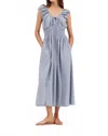 Grade & Gather Linen Blend Midi Dress In Ocean In Blue