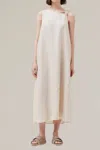 Grade & Gather Linen Sleeveless Dress In Greige In Grey