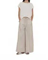 Grade & Gather Long Line Linen Pants In Greige In Neutral