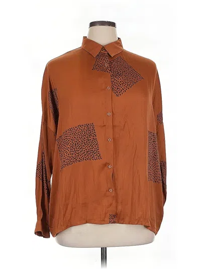 Pre-owned Grade & Gather Long Sleeve Blouse In Brown