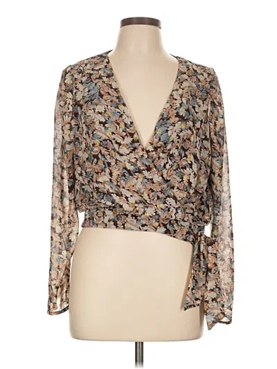 Pre-owned Grade & Gather Long Sleeve Blouse In Brown