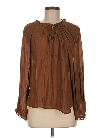 Pre-owned Grade & Gather Long Sleeve Blouse In Brown