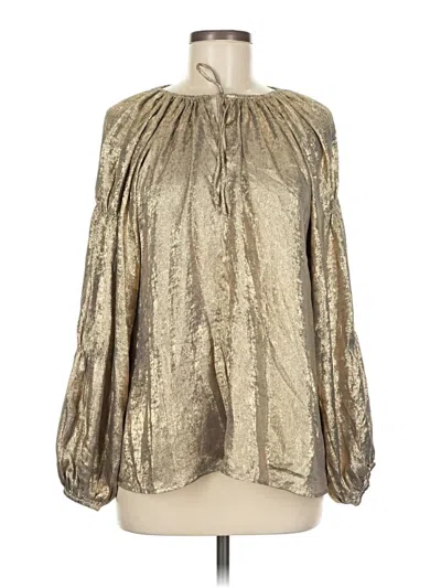 Pre-owned Grade & Gather Long Sleeve Blouse In Gold