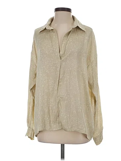 Pre-owned Grade & Gather Long Sleeve Blouse In Gold