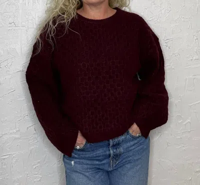 Grade & Gather Long Sleeve Knit Sweater In Red In Burgundy