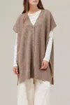 Grade & Gather Long Sweater Vest In Mink In Grey