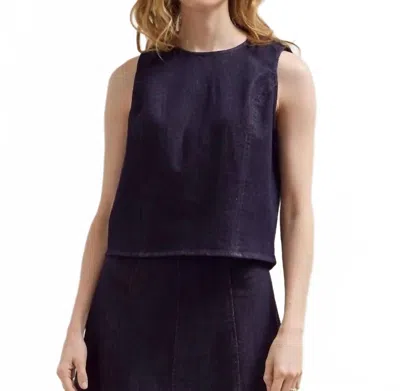 Grade & Gather Noor Sleeveless Denim Top In Indigo In Blue