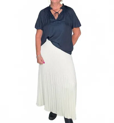Grade & Gather Pleated A-line Skirt In Ivory In White