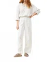 Grade & Gather Pleated Linen Pants In Stone In White