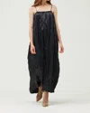 Grade & Gather Pleated Maxi Dress In Black In Black