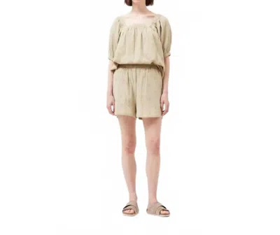 Grade & Gather Printed Gauze Shorts In Thyme In Neutral