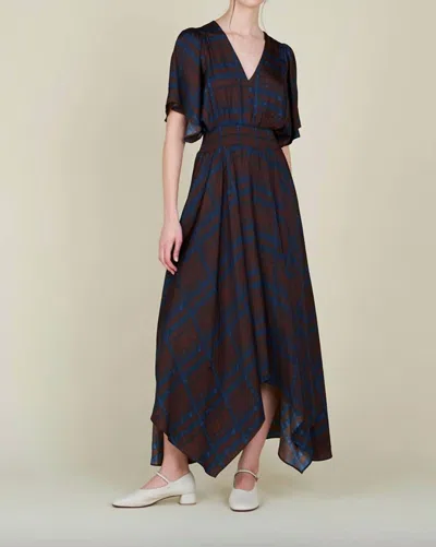 Grade & Gather Printed Maxi Dress In Cocoa In Brown