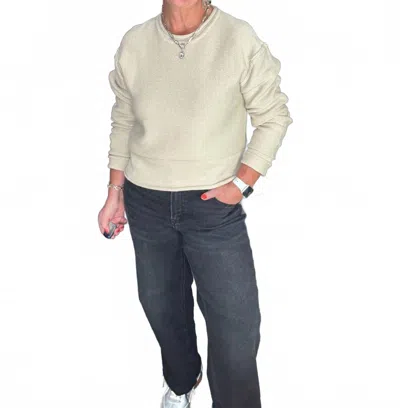 Grade & Gather Rolled Edge Sweater In Beige In Neutral