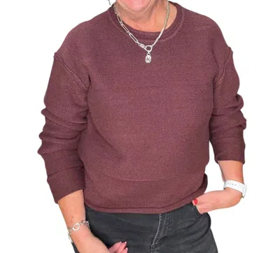 Grade & Gather Rolled Edge Sweater In Burgundy