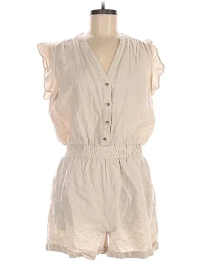 Pre-owned Grade & Gather Romper In Tan