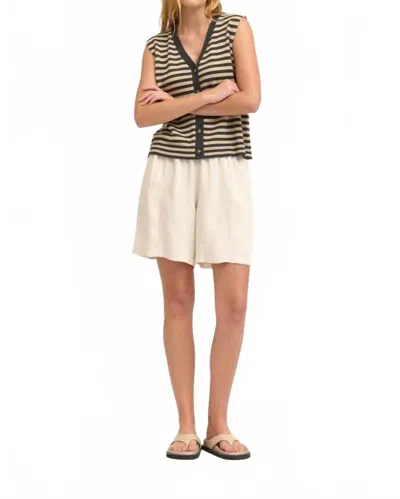 Grade & Gather Seamed Tencel Shorts In Ecru In Neutral