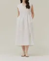 Grade & Gather Seersucker Midi Dress In White In White