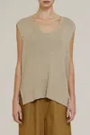 Grade & Gather Shell Vest Top In Stone In White