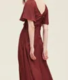 Grade & Gather Shirred Waist Detail Maxi Dress In Vino