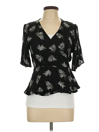Pre-owned Grade & Gather Short Sleeve Blouse In Black
