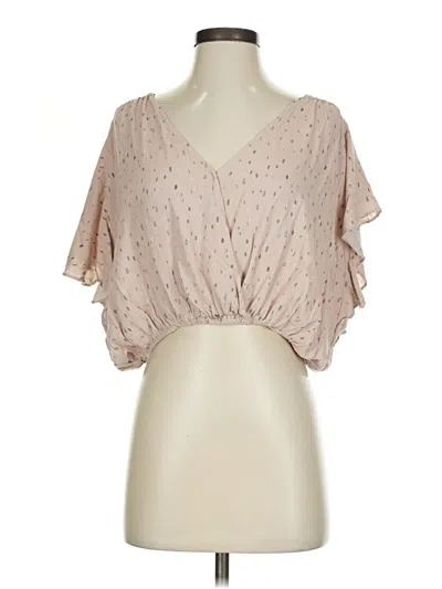 Pre-owned Grade & Gather Short Sleeve Blouse In Brown