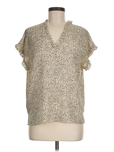 Pre-owned Grade & Gather Short Sleeve Blouse In Brown