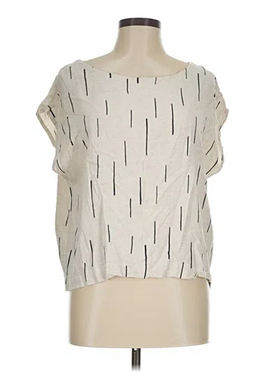 Pre-owned Grade & Gather Short Sleeve Blouse In Ivory