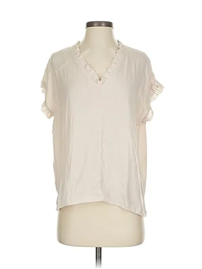 Pre-owned Grade & Gather Short Sleeve Blouse In White