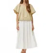 Grade & Gather Side Ribbon V-neck Blouse In Pistachio
