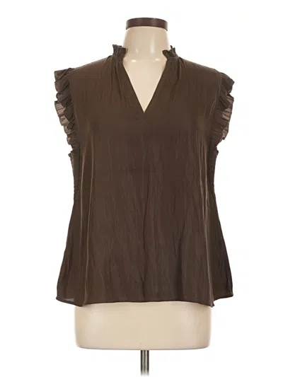 Pre-owned Grade & Gather Sleeveless Blouse In Brown