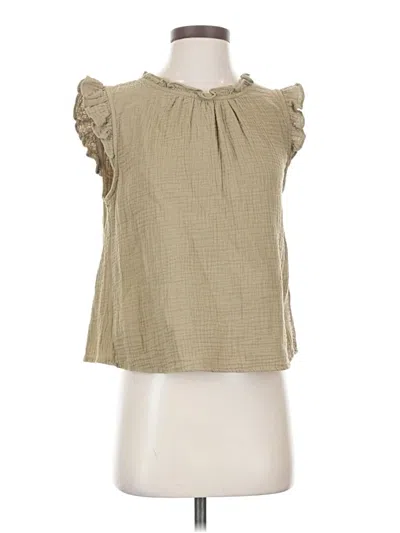 Pre-owned Grade & Gather Sleeveless Blouse In Tan