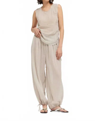 Grade & Gather Sleeveless Stripe Blouse In Beige In Neutral