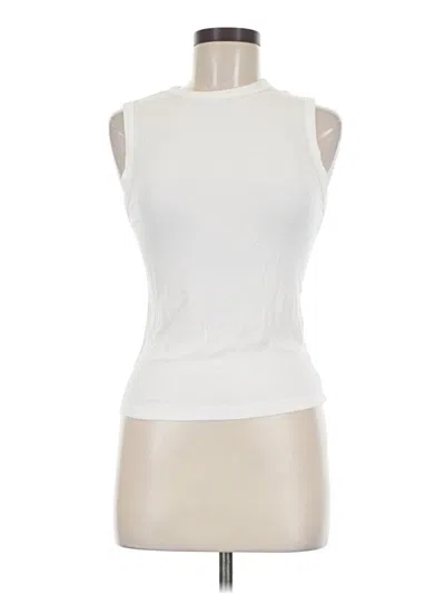 Pre-owned Grade & Gather Sleeveless Top White Halter Neckline Tops