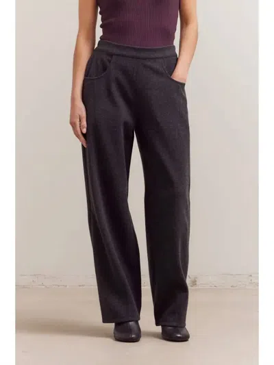 Grade & Gather Soft Barrel Pants In Coal In Black