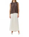 Grade & Gather Stay With Me Satin Pants In Cream In White